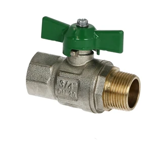 Trinkwasser-Kugelhahn 3/4" IG /AG mit Fl&uuml;gelgriff