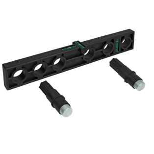 Mounting spirit level for angle valves plastic