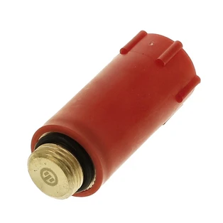 Baustopfen rot 1/2" mit Messing-Gewinde