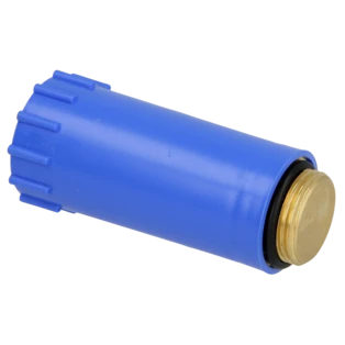 Baustopfen blau 3/4" mit Messing-Gewinde