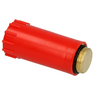Baustopfen rot 3/4" mit Messing-Gewinde