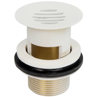 Piletta con cestello filtrante bianco (9010) con troppo pieno 1&frac14;"x60 mm