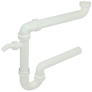 Siphon peu encombrant 1 1/2" avec sortie horizontale GA DN40