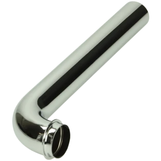 Afvoerbuis met 90&deg; bocht en flensrand 32 x 250 mm verchroomd