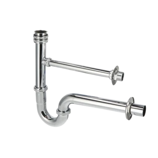 R&ouml;hren-Siphon 1&frac14;" | 32 mm verchromt mit Leckwasseranschluss 3/4"