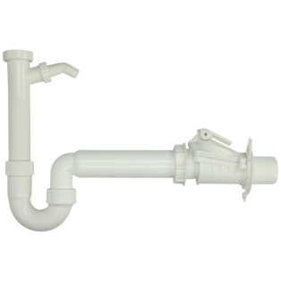 Sp&uuml;lensiphon 1 &frac12;" | 50 mm mit R&uuml;ckstauverschluss und Schlauchanschluss