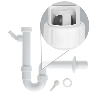 Ball-closure siphon 1 1/2" with device connection outlet DN40