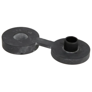 Rubber sound insulation set with bush and disc, black