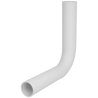 Flush pipe elbow 90&deg; 650/350 mm white