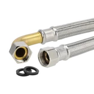 Connecting hose drinking water 1" UN x 1" UN 90&deg; bend