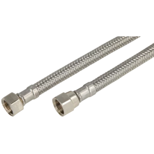 Stainless steel hose 3/8" union nut x 3/8" union nut