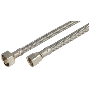 Stainless steel hose 3/8" union nut x 1/2" union nut