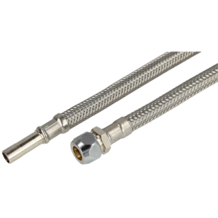 Stainless steel hose &Oslash; 10 mm pipe stub x &Oslash; 10 mm CF