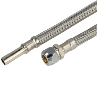 Stainless steel hose &Oslash; 10 mm pipe stub x &Oslash; 10 mm CF