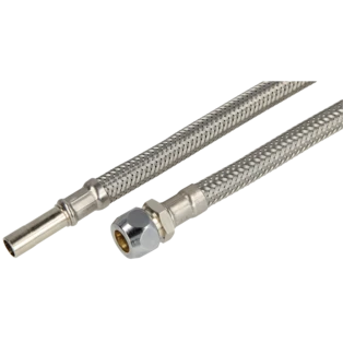 RVS-slang &Oslash; 10 mm tuit x 10 mm knelkoppeling