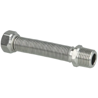Corrugated stainless steel pipe extendable from 110 - 210 mm 