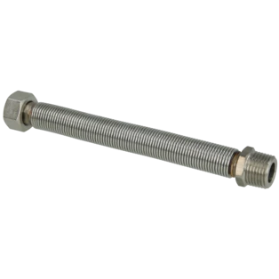 Corrugated stainless steel pipe extendable from 200 - 410 mm 