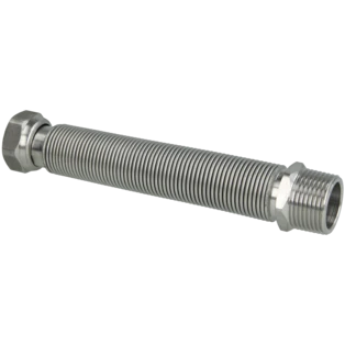 Corrugated stainless steel pipe extendable from 200 - 410 mm 