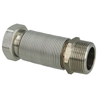 Corrugated stainless steel pipe extendable from 102 - 210 mm 