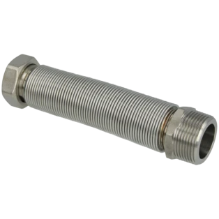 Corrugated stainless steel pipe extendable from 175 - 350 mm 