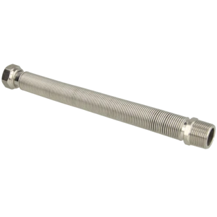 Corrugated stainless steel pipe extendable from 260 - 520 mm 