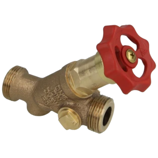 Gunmetal free-flow stop valve DN15 male thread 3/4"