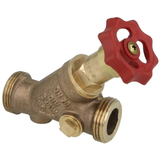 Gunmetal free-flow stop valve DN20 male thread 3/4"