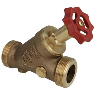 Gunmetal free-flow stop valve DN32 male thread 3/4"