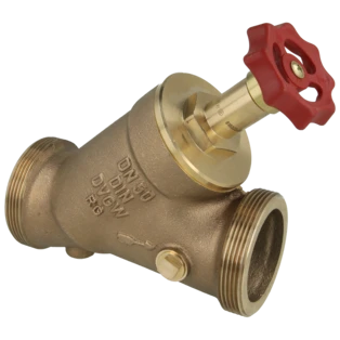 Gunmetal free-flow stop valve DN50 male thread 3/4"