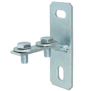 Front flange for mounting rails profiles 27/18 and 28/30