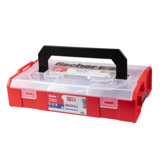 Box FixTainer mit Hohlraumd&uuml;beln und Panhead-Schrauben