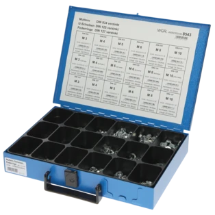 Sortimentskasten Muttern U-Scheiben 18 Sorten
