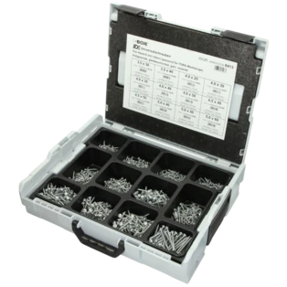 Sortimo L-BOXX&reg; uitgerust met Torx Pan Head universele schroeven