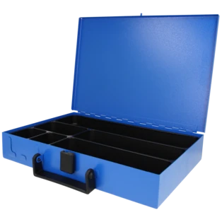 Blechkasten mit Inlett 6 F&auml;cher unbest&uuml;ckt