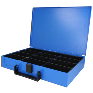 Blechkasten mit Inlett 12 F&auml;chern unbest&uuml;ckt