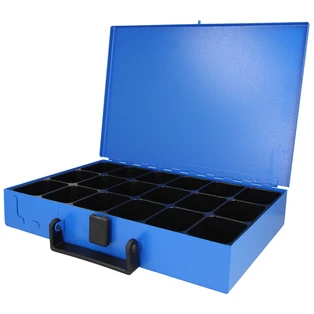 Blechkasten mit Inlett 18 F&auml;chern unbest&uuml;ckt