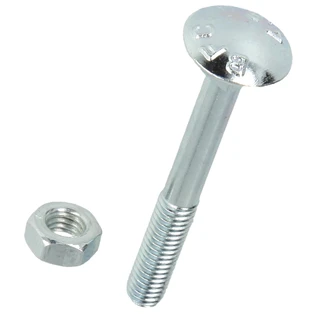 Vite a testa tonda larga M8 x 20 mm con dado esagonale DIN603