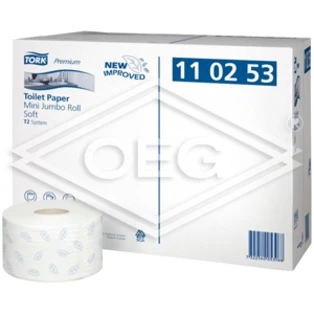 Premium toilet paper 2-ply Mini Jumbo roll for T2