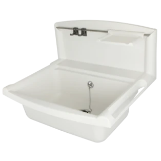 Functionele waskom met overloop en zeephouder