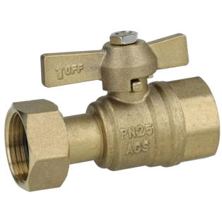 Robinet &agrave; bille pour compteur d'eau droit 3/4" FF x &eacute;crou &agrave; chapeau 3/4"