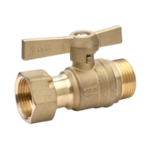 Water meter ball valve straight with 3/4" ET and 3/4" union nut 