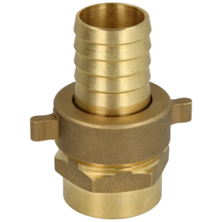 Brass standpipe fitting with 1 1/4" female thread and 1 1/4" hose tail