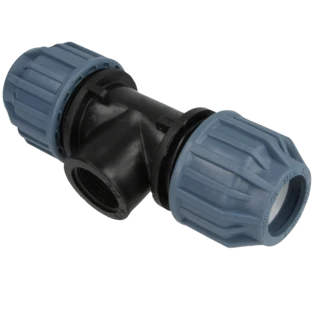 PE compression fitting tee 50 mm | 1 1/2" IT | 50 mm