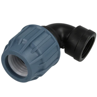 PE compression fitting 90&deg; elbow 40 mm | 1" IT