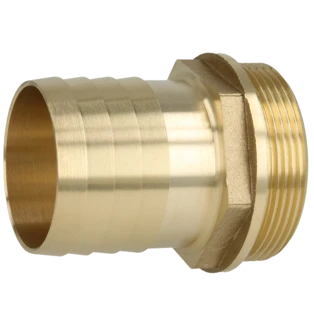 Messing slangtuit met 2" buitendraad voor aansluiting van 2" slangen