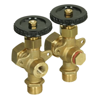 Wasserstandsanzeigerarmatur 1/2" mit Bakalithandrad und Stopfen