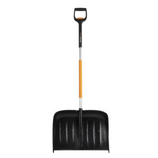 Telescopic snow pusher