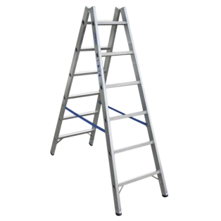 Aluminium double-sided rung ladder 2 x 6 rungs