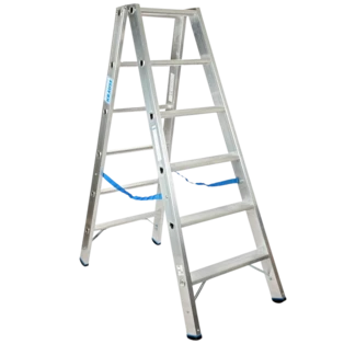 Aluminium double-sided step ladder Stabilo 2 x 6 steps