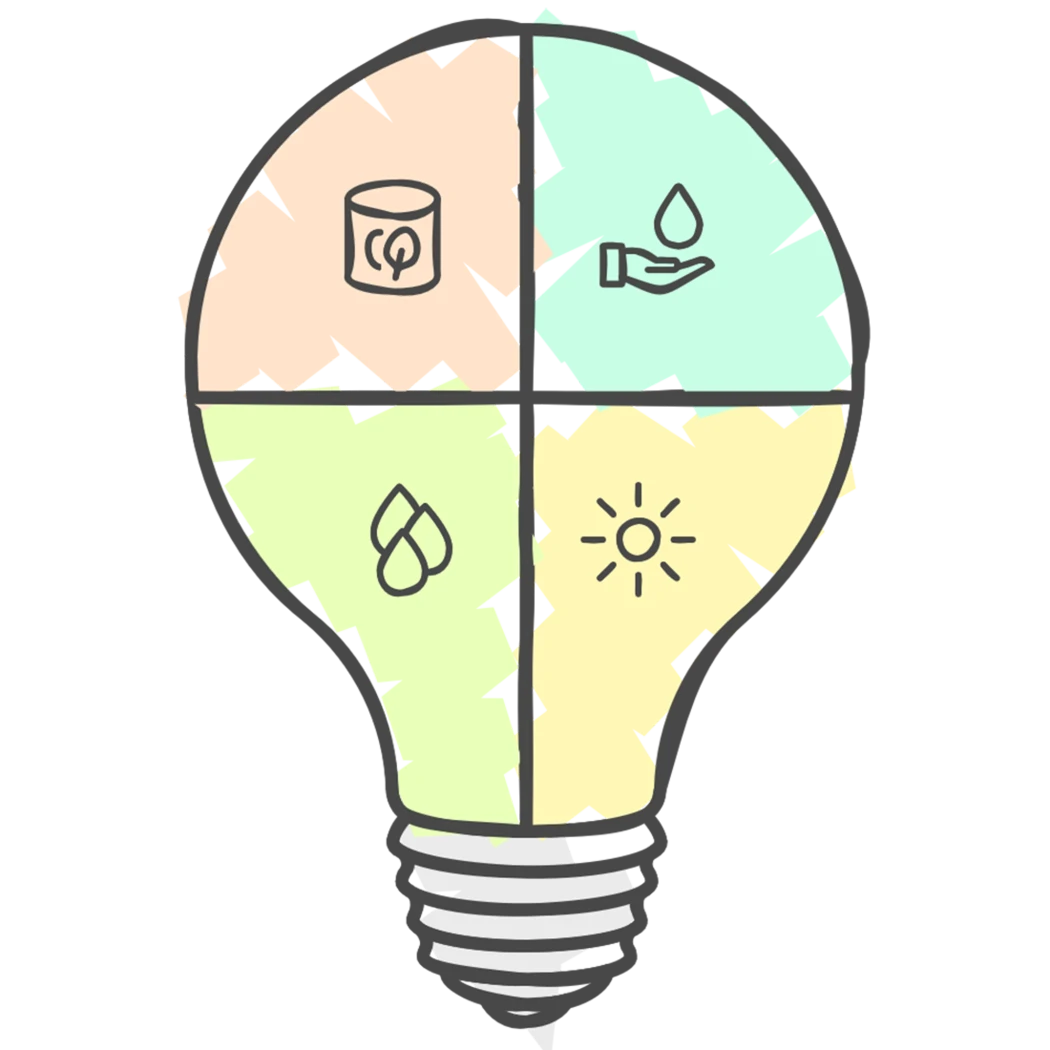 Symbolgrafik in Form einer Glühbirne zu Alternativen zum Kombispeicher: Frischwasserspeicher für hohe Hygiene, Pufferspeicher mit Frischwasserstation für hohen Warmwasserbedarf und Solar-Warmwasserspeicher für die Nutzung von Sonnenenergie